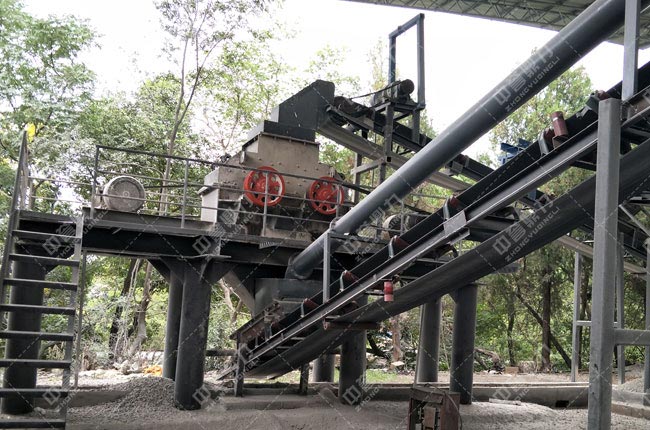 湖南常德碎石場(chǎng)時(shí)產(chǎn)50噸干式制砂生產(chǎn)線